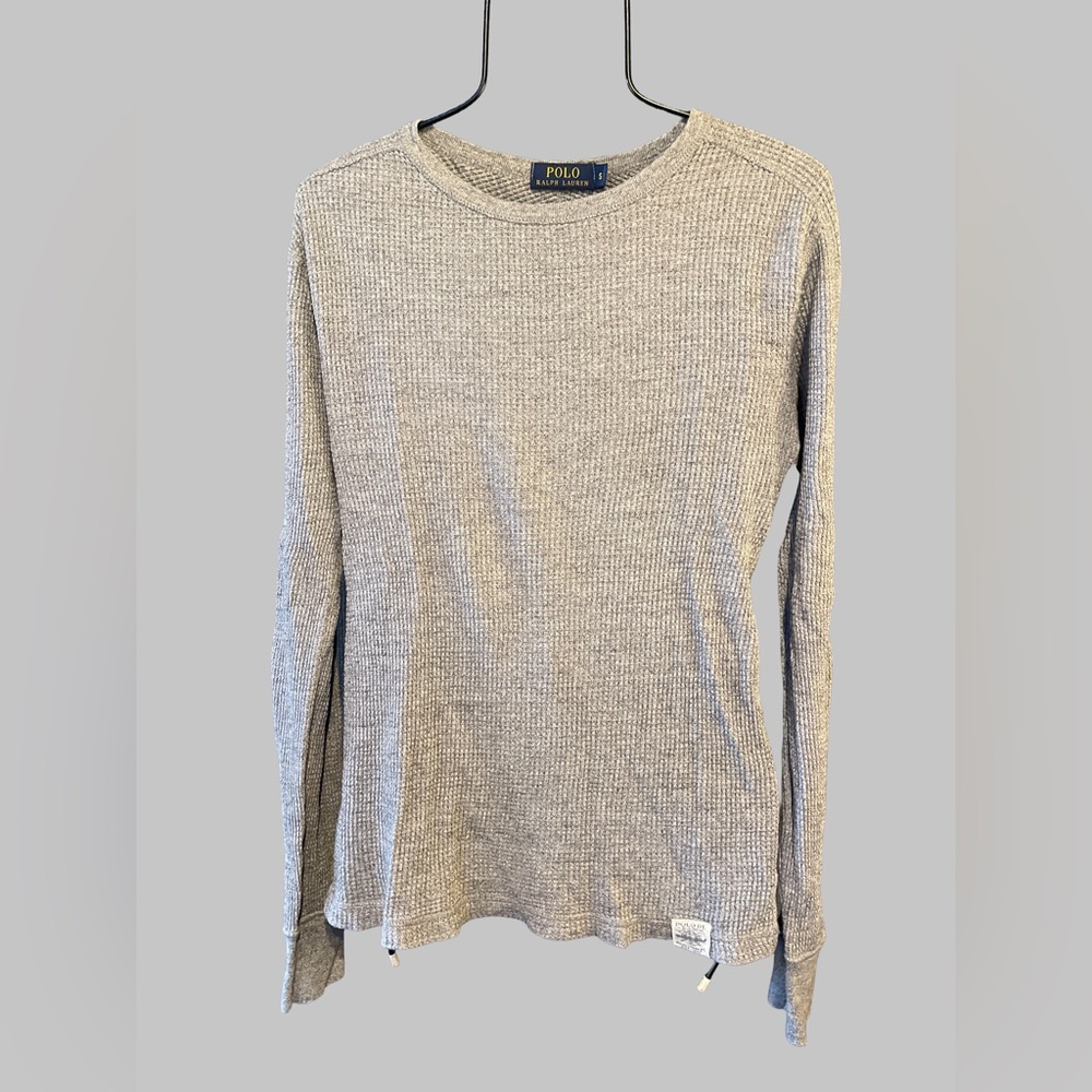 Polo Ralph Lauren Waffle Gray Knit Top